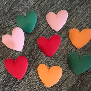 Impressive and beautiful colorfull heart earrings -4 colors: Red,Orange,Pink and